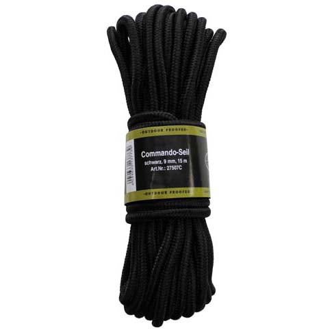 MFH Polypropylene Rope 15m 7mm, Black