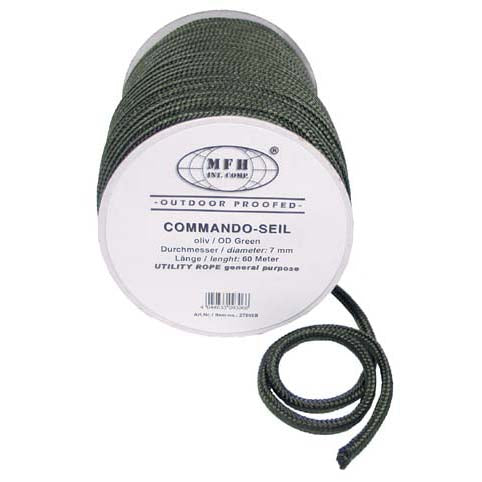 MFH Polypropylene Rope 60m 7mm, Olive