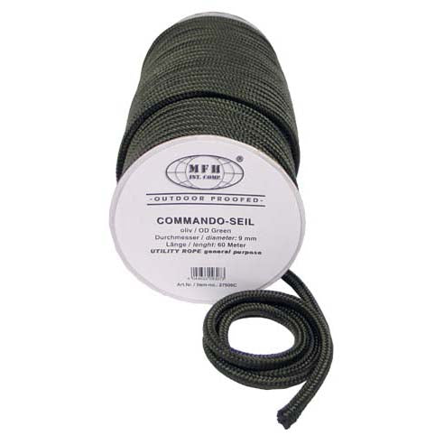 MFH Polypropylene Rope 60 Meters 9mm, Olive