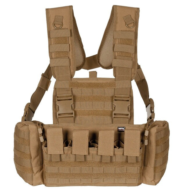 MFH Professional Tactical Chest Rig Mission Vest, Coyote Tan