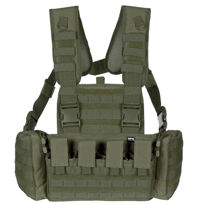 MFH Professional Tactical Chest Rig Mission Vest, Olive Green