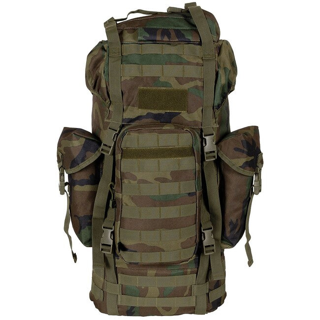 MFH MOLLE Backpack 65L, Aluminum Frame, Woodland