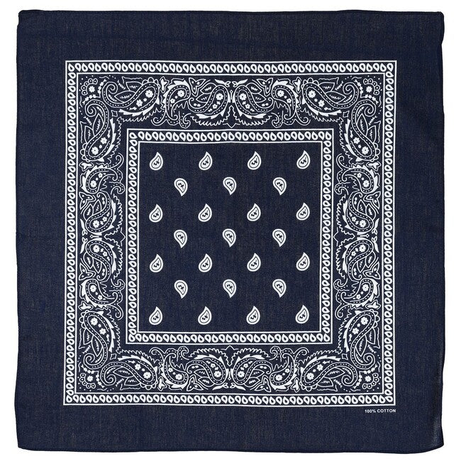 MFH Scarf, Navy Blue-White, Approx. 55 x 55 cm, Cotton
