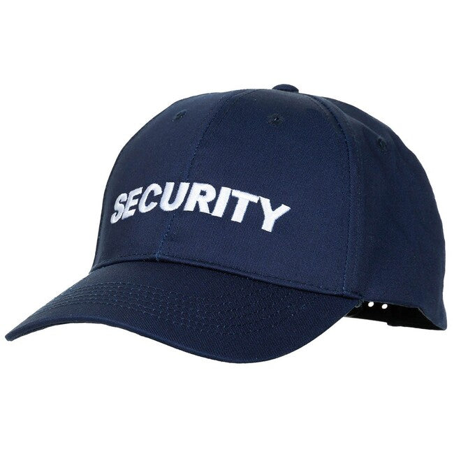 MFH Šiltovka - nastaviteľná veľkosť, s výšivkou Security, modrá