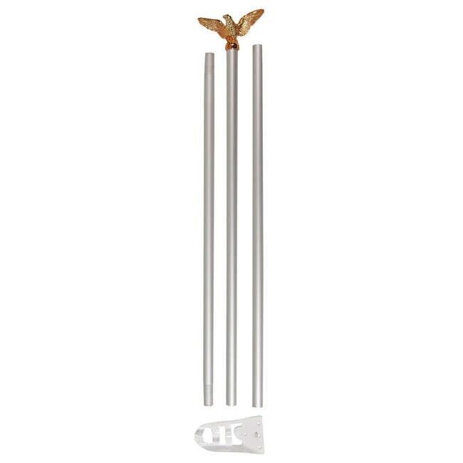 MFH Flag Pole with Golden Eagle, White