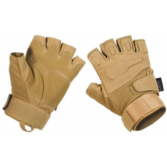 MFH Tactical Fingerless Gloves 1/2, Coyote