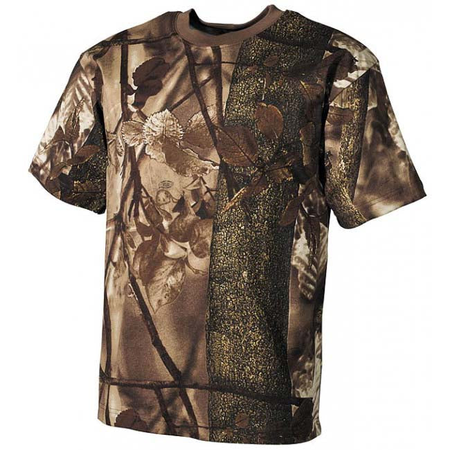 MFH Real Tree Pattern T-Shirt, Hunter Brown