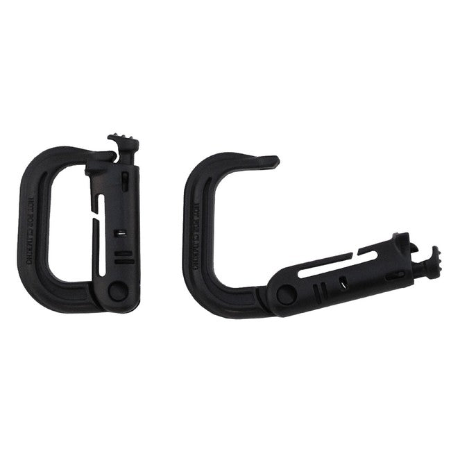 MFH Tourist Plastic Carabiner MOLLE 2pcs, Black