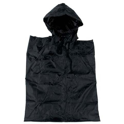 MFH US Rip-Stop Poncho, Black 223x144 cm