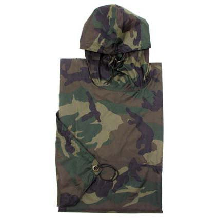MFH US Rip-Stop Poncho, Woodland, 223x144 cm