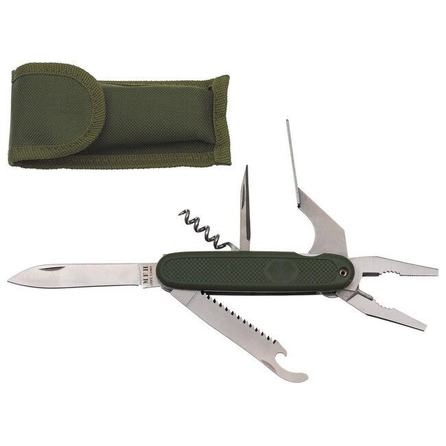 MFH Pocket Knife with Pliers, BW style, OD green