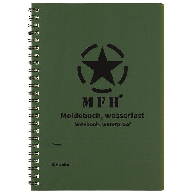 MFH Waterproof Spiral Notebook, 15 x 21 cm