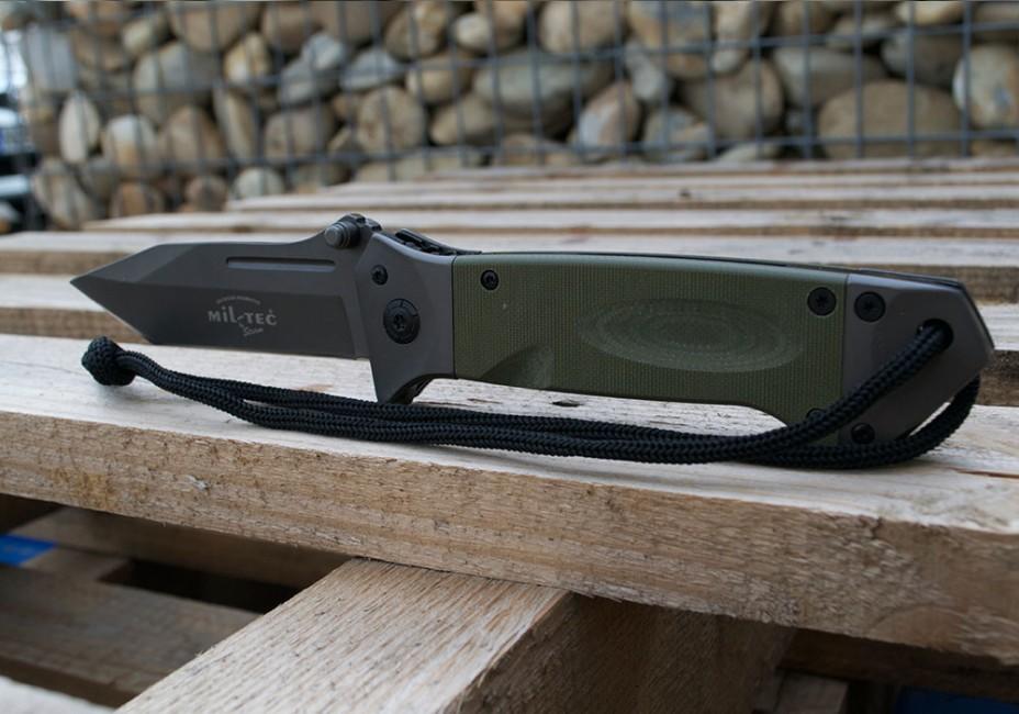 Mil-Tec DA35 Micarta Folding Knife 22cm, Olive