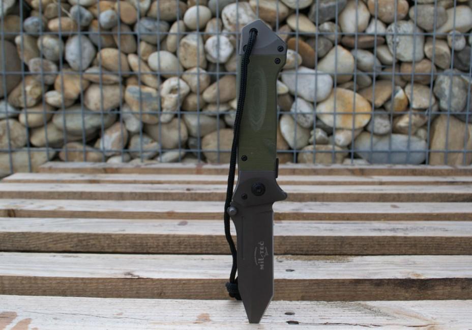 Mil-Tec DA35 Micarta Folding Knife 22cm, Olive