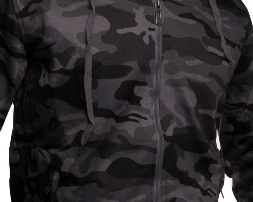 O&T High Zipper Hoodie, Camo Grey