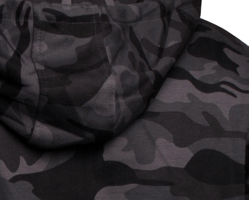 O&T High Zipper Hoodie, Camo Grey