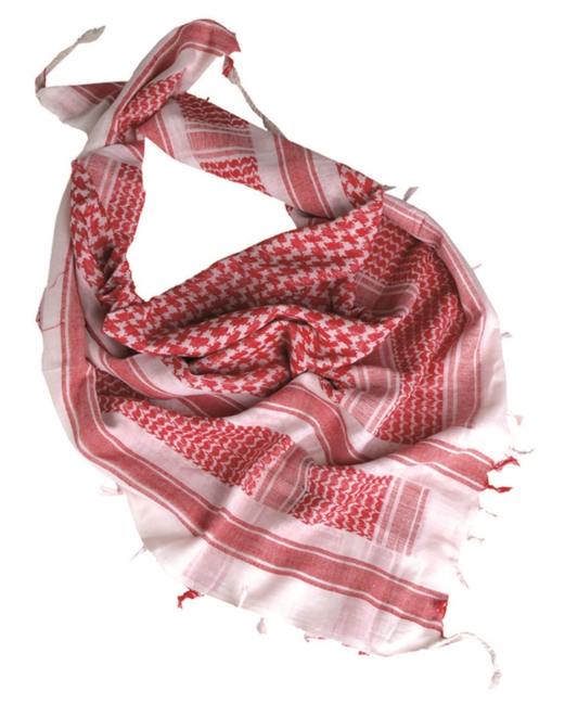 Mil-Tec Arafat Scarf, White-Red, 110 x 110cm