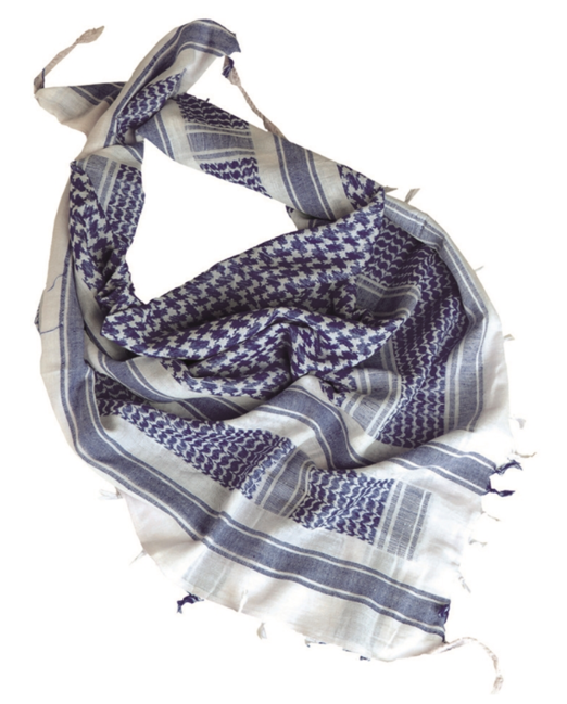 Mil-Tec Arafatka Scarf, White - Navy Blue, 110 x 110cm