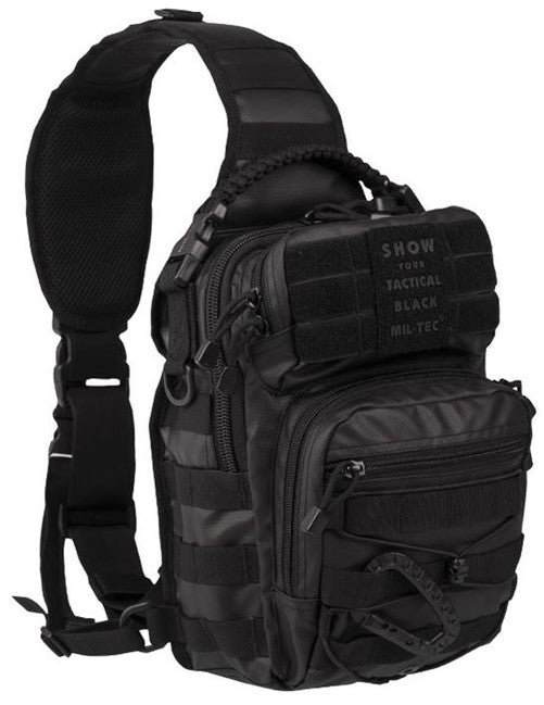 Mil-Tec Tactical Sling Backpack, Black, 10L
