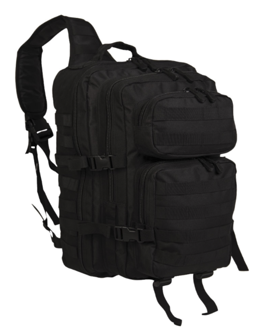 Mil-Tec Assault Backpack Single Strap, Black 29L