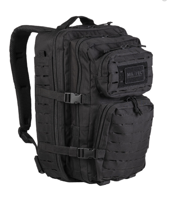 Mil-Tec US Assault Large Laser Cut Backpack, Black, 36L