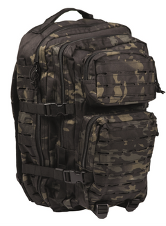 Mil-Tec US Assault Large Laser Cut Backpack, Multitarn Black, 36L