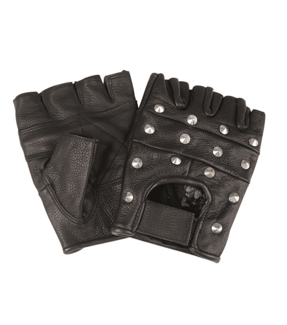 Mil-Tec Biker Fingerless Gloves with Rivets