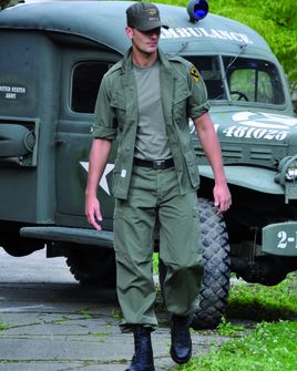 Mil-Tec M64 Vietnam Shirt Slant Pockets, Green