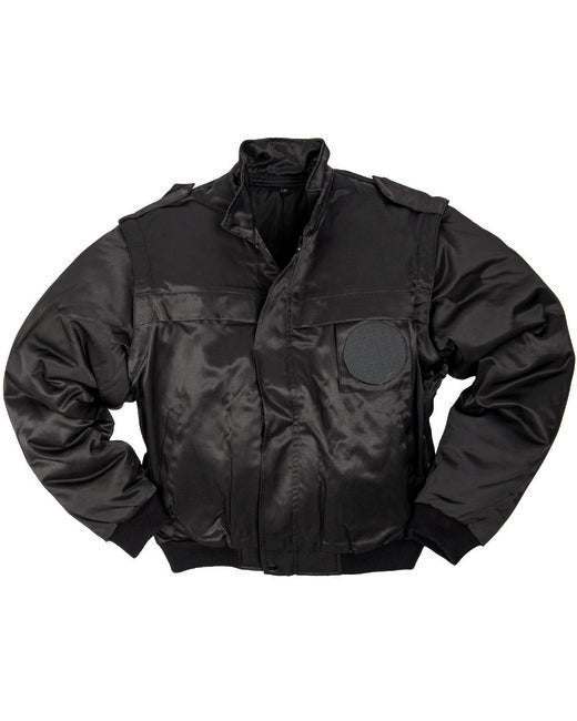 Mil-Tec Security Jacket with Detachable Sleeves, Black
