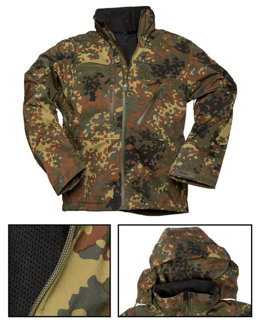 Mil-Tec SCU 14 Softshell Jacket, Flecktarn