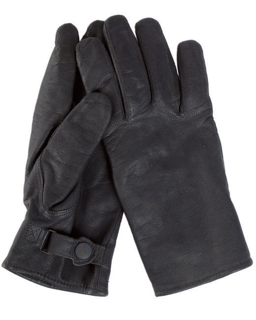 Mil-Tec BW Gloves, Black Goat Leather with Lining