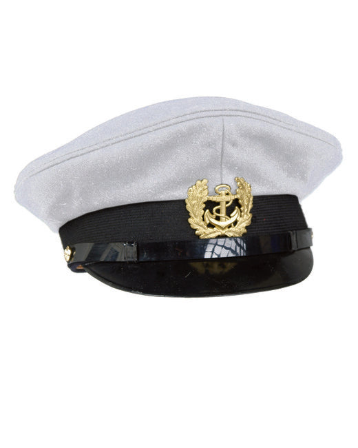 Mil-Tec Marine Cap with Badge, White