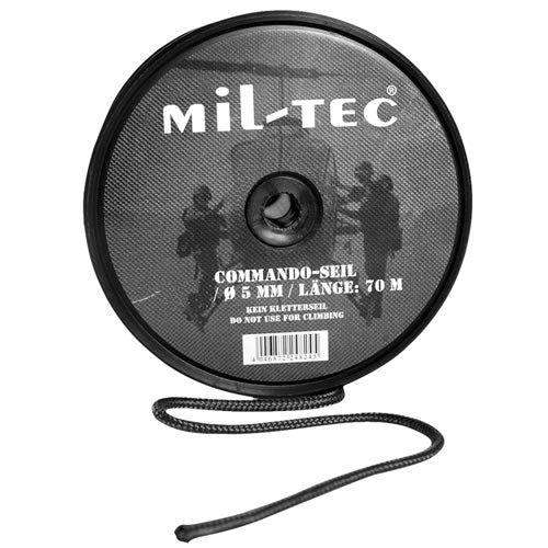 Mil-Tec Black Commando Rope 5mm (70m)