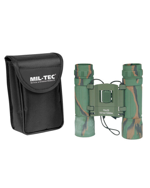 Mil-Tec Binoculars 10x25 Foldable Woodland