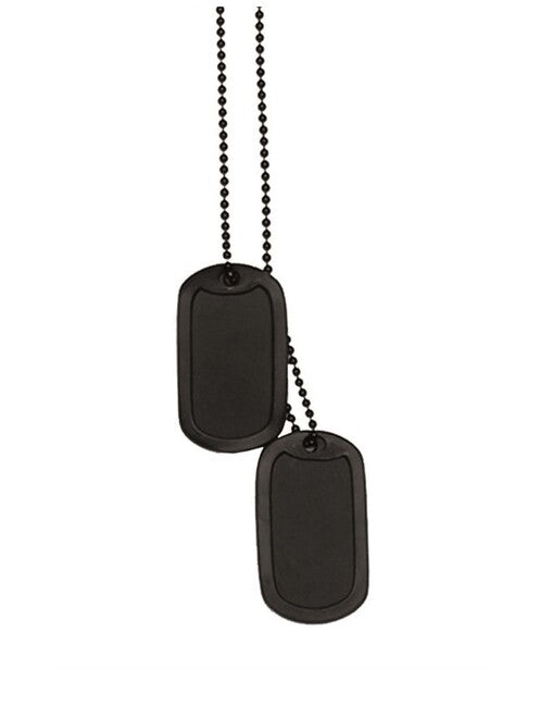 Mil-Tec Dog-Tags Black with Chain and Silencer