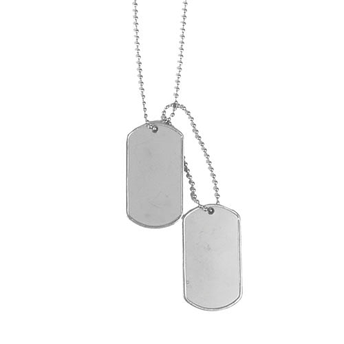 Mil-Tec Dog-Tags Stainless Steel Matte with Nickel-Plated Chain