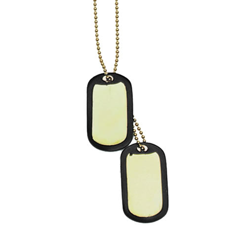 Mil-Tec Dog-Tags Gold with Chain and Silencer