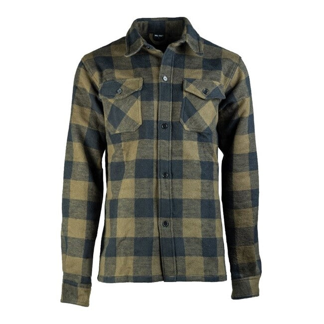 Mil-Tec Flannel Shirt, Black/Olive