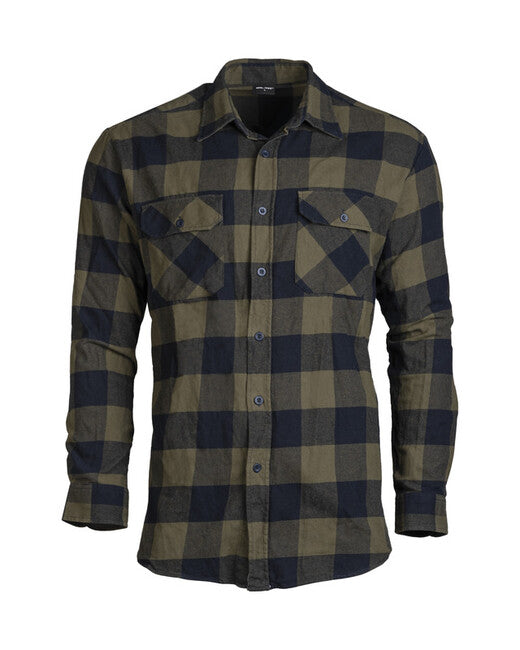 Mil-Tec Flannel Shirt Light, Black/Olive