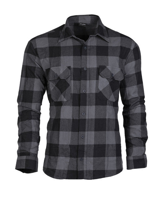 Mil-Tec Flannel Shirt Light, Black/Grey