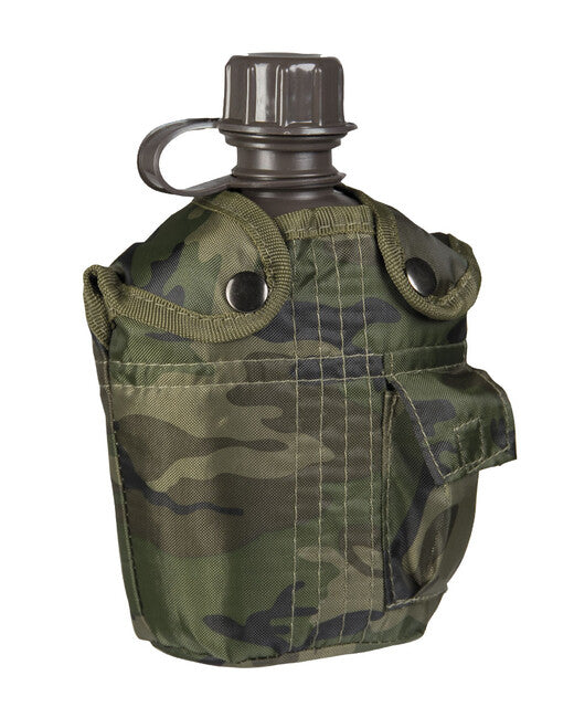 Mil-Tec US Military Field Bottle 1L with Cover, Woodland
