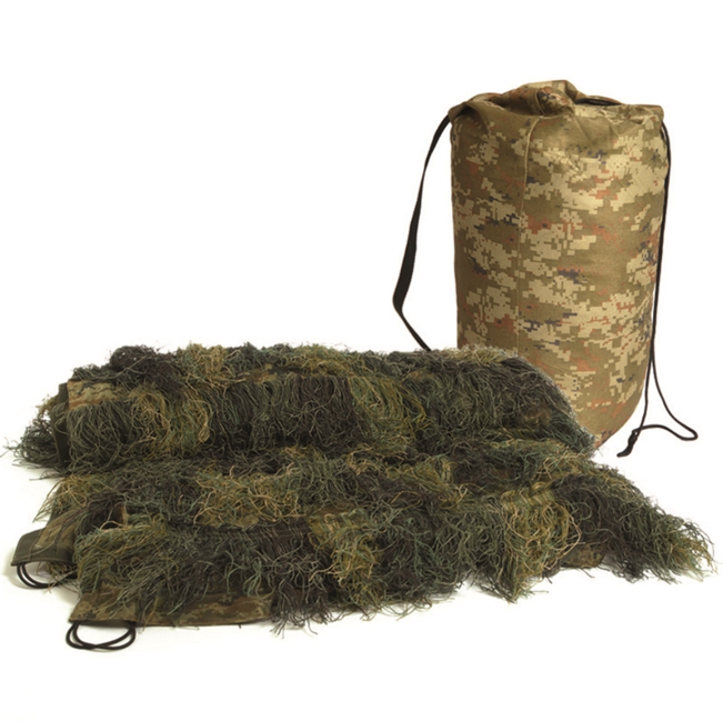 Mil-Tec Ghillie Camouflage Net, Woodland 1.4x1 m