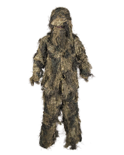Mil-Tec Ghillie oblek s protipožiarnym ošetrením 4-dielny, woodland