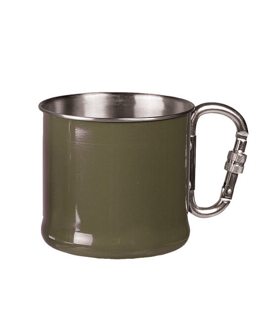 Mil-Tec Hrnček nerezový 500ml s karabinou olivový