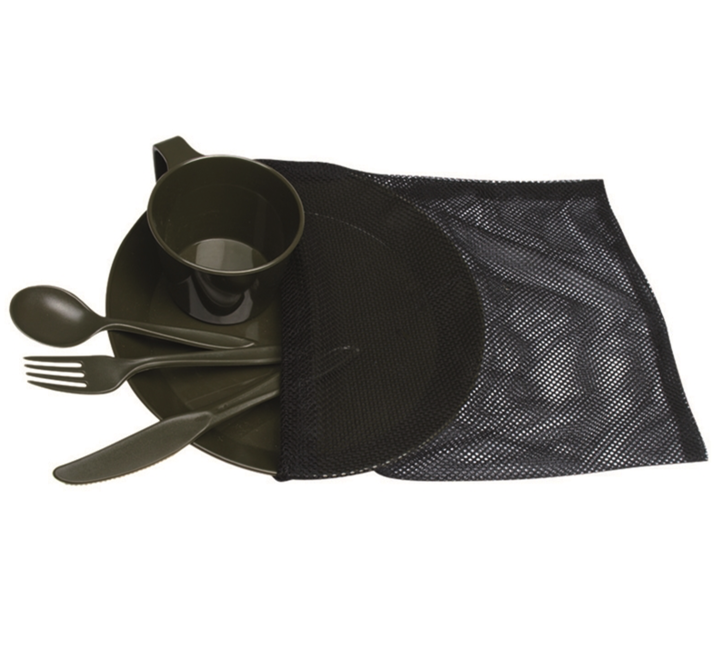 Mil-Tec CAMP Dining Set, Olive, Plastic