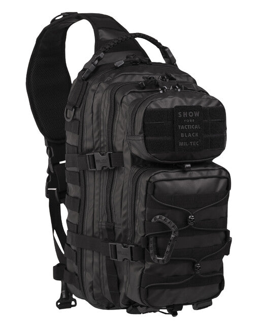Mil-Tec Single Strap Tactical Backpack LG, Black