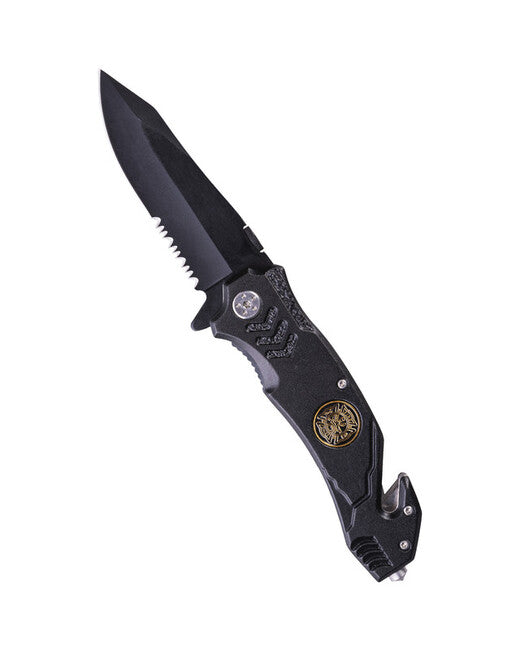 Mil-Tec One-Handed Knife Firefighter, Black