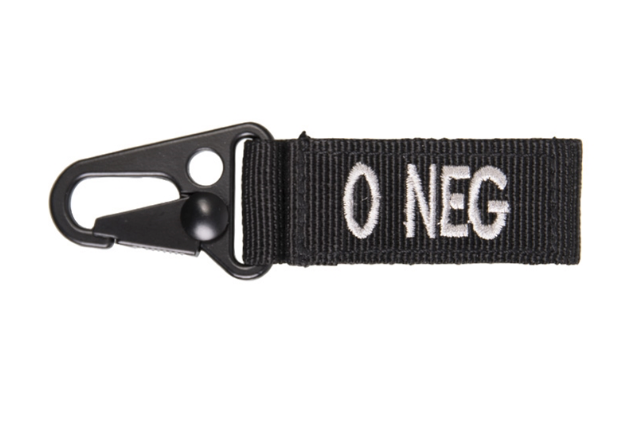 WARAGOD Blood Type 0- Negative Carabiner, Black
