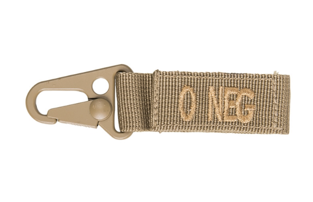 WARAGOD Blood Type Carabiner 0- Negative, Coyote