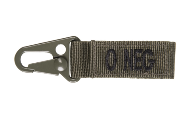 WARAGOD Blood Type 0- Negative Carabiner, Olive